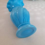 Lace-edged blue opaline vase