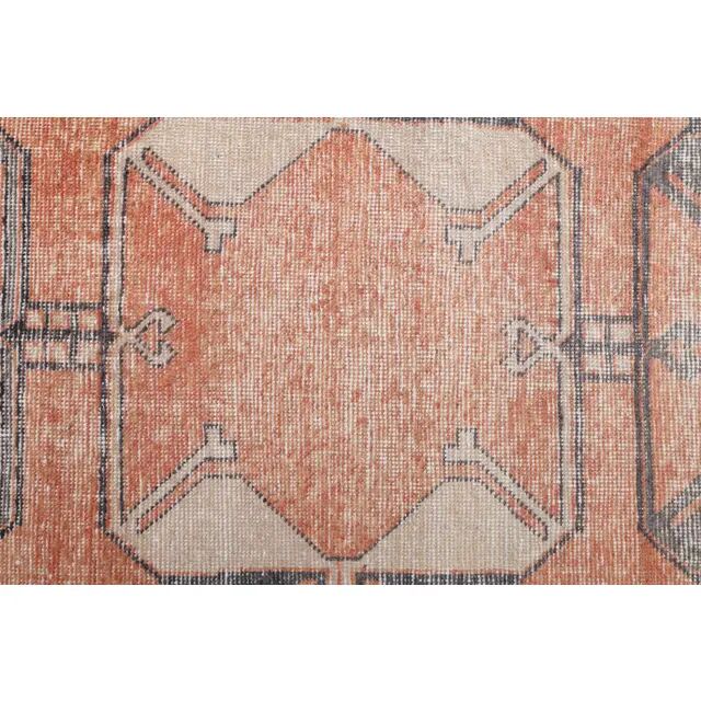 Vintage Turkish Hand-Knotted Wool Cotton Orange Runner Rug 83x305