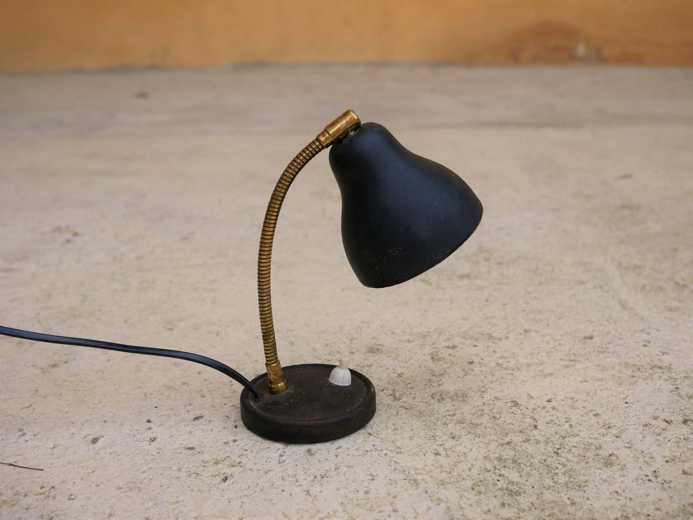 Vintage black and gold metal lamp