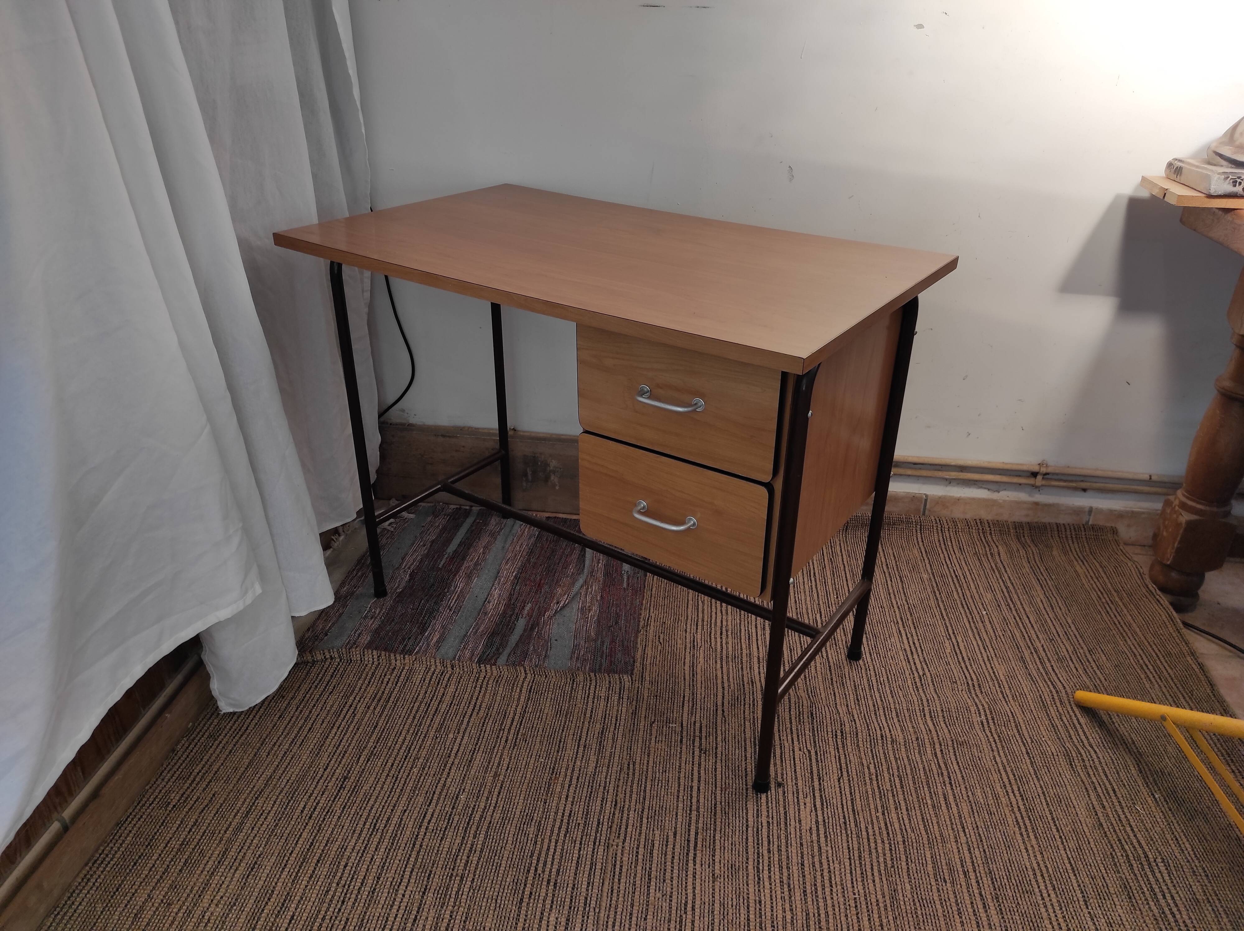 Formica 1960 desk with two drawers