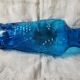 Italian vase in engraved blue glass