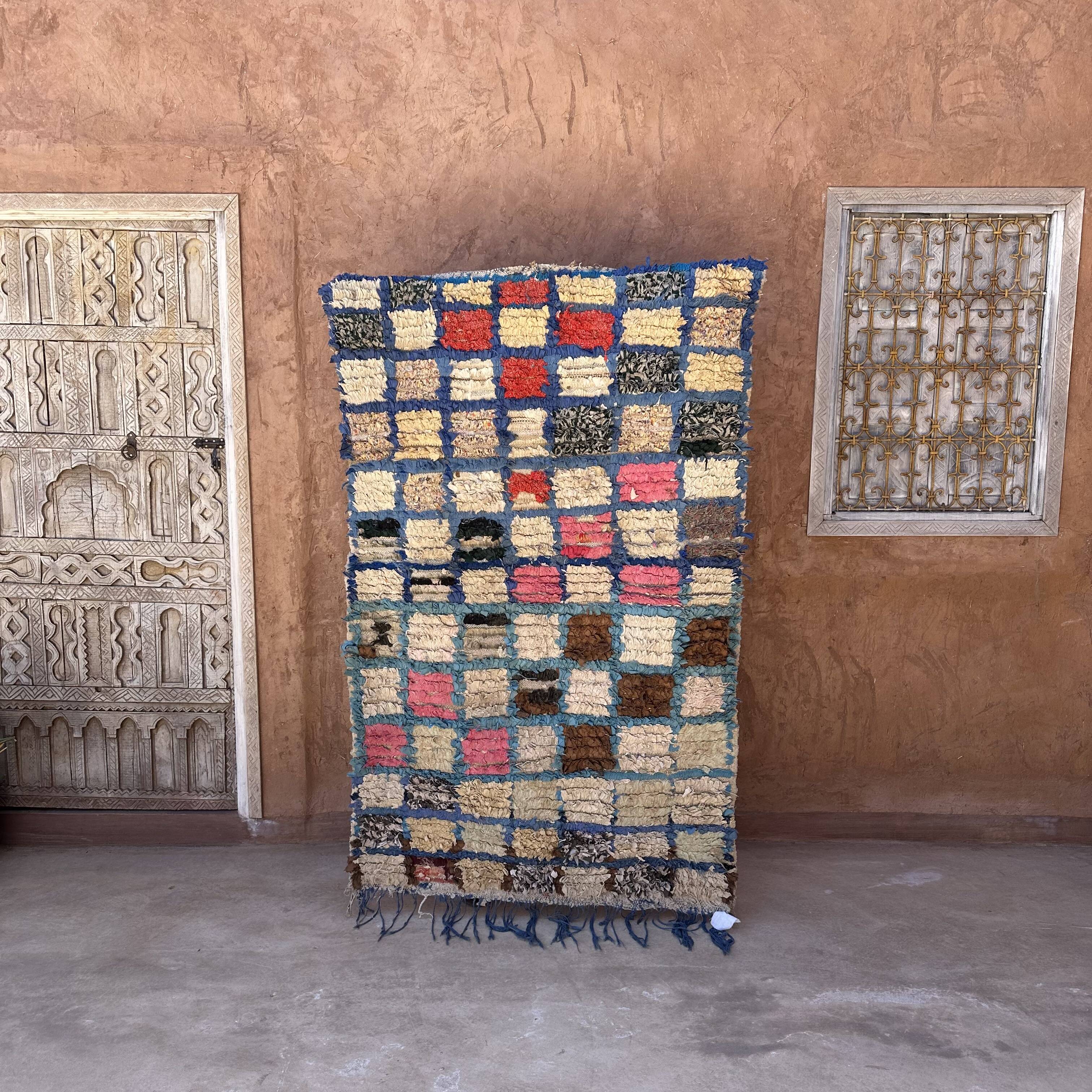 Moroccan Boucherouite Carpet - 112 x 176 cm