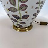 French hand painted ceramic vase lamp, 1970s
