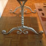 Credenza table with wrought iron base