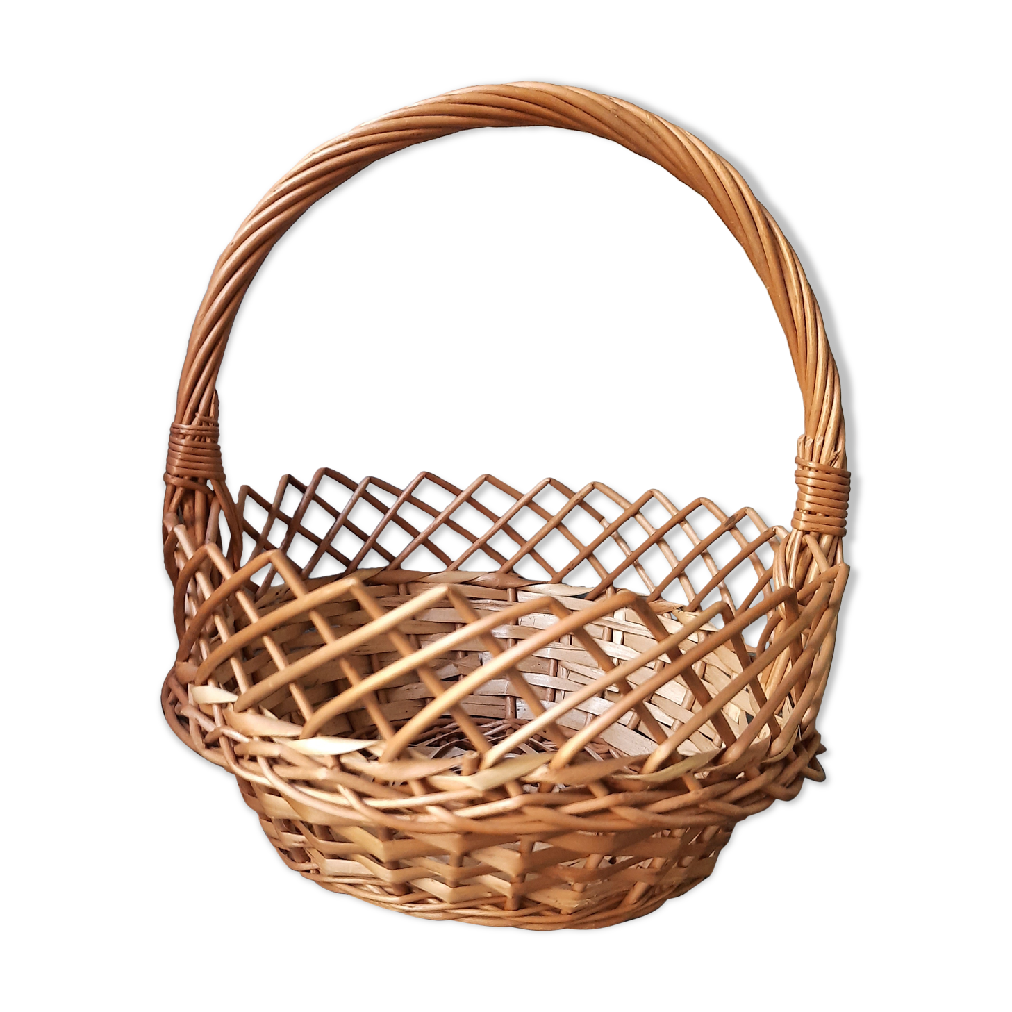 Vintage rattan and wicker basket