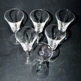 Set of 6 cut crystal wine glasses in cerdagne style - cristallerie lorraine lemberg? h13.5cm
