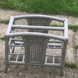 Bamboo and rattan magazine holder, vintage grey canning