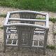 Bamboo and rattan magazine holder, vintage grey canning