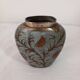 Enameled brass vase