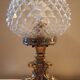 Lampe ananas verre et bronze