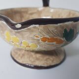 Floral motif ceramic candle holder signed J Massier Vallauris