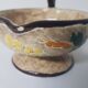 Floral motif ceramic candle holder signed J Massier Vallauris