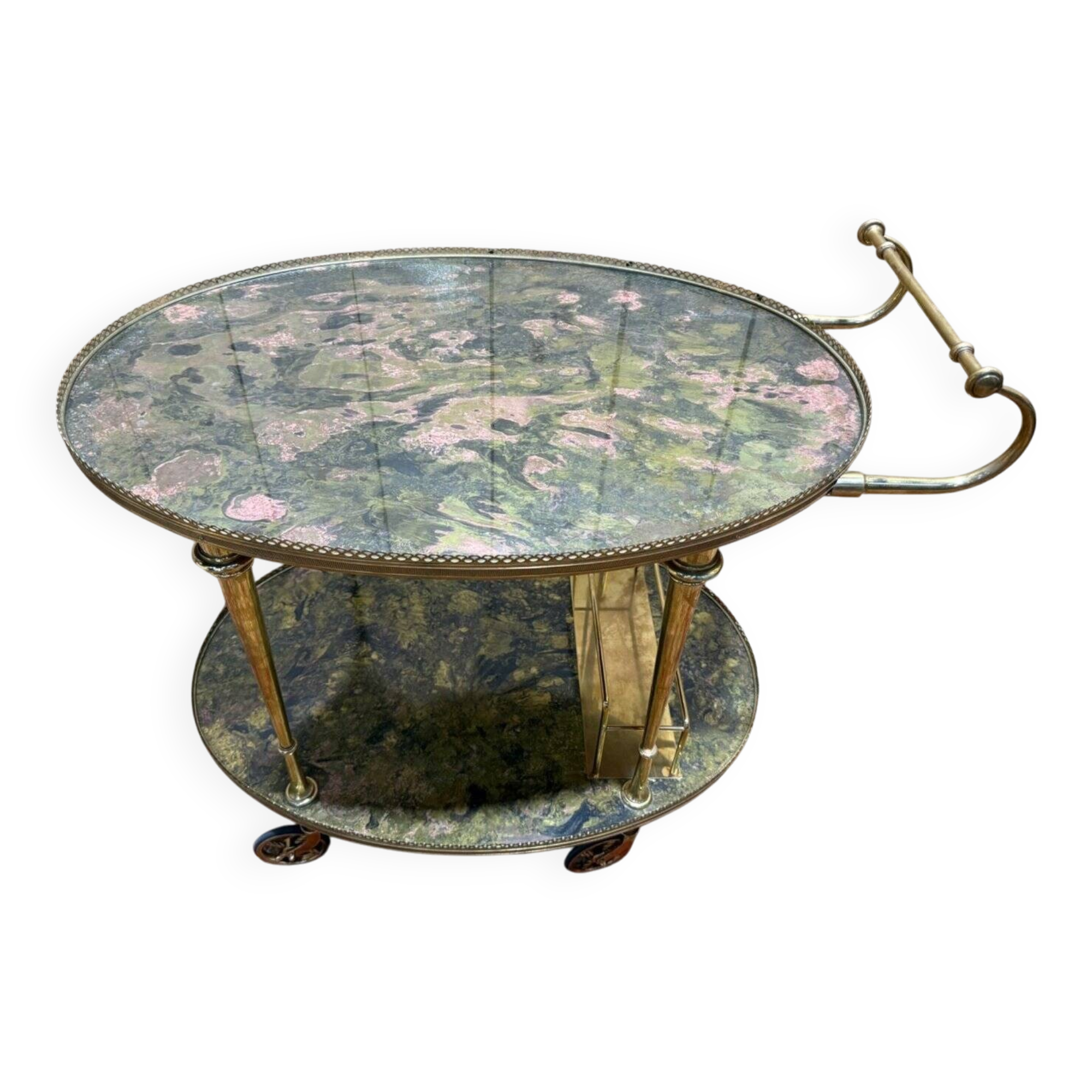 Service dessert in Louis XVI style – Brass & Faux Marble Trays – Year