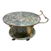Desserte de service Style Louis XVI – Laiton & Plateaux Faux Marbre – Année