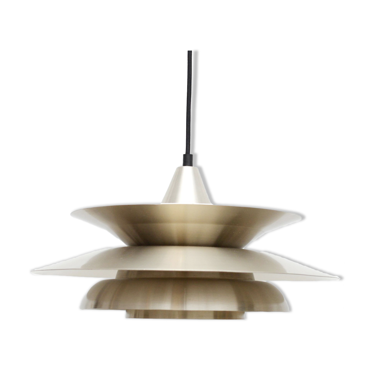 Pendant lamp in golden brass, denmark 1960s