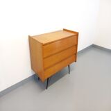 Wooden and black metal chest of drawers from the 50/60s