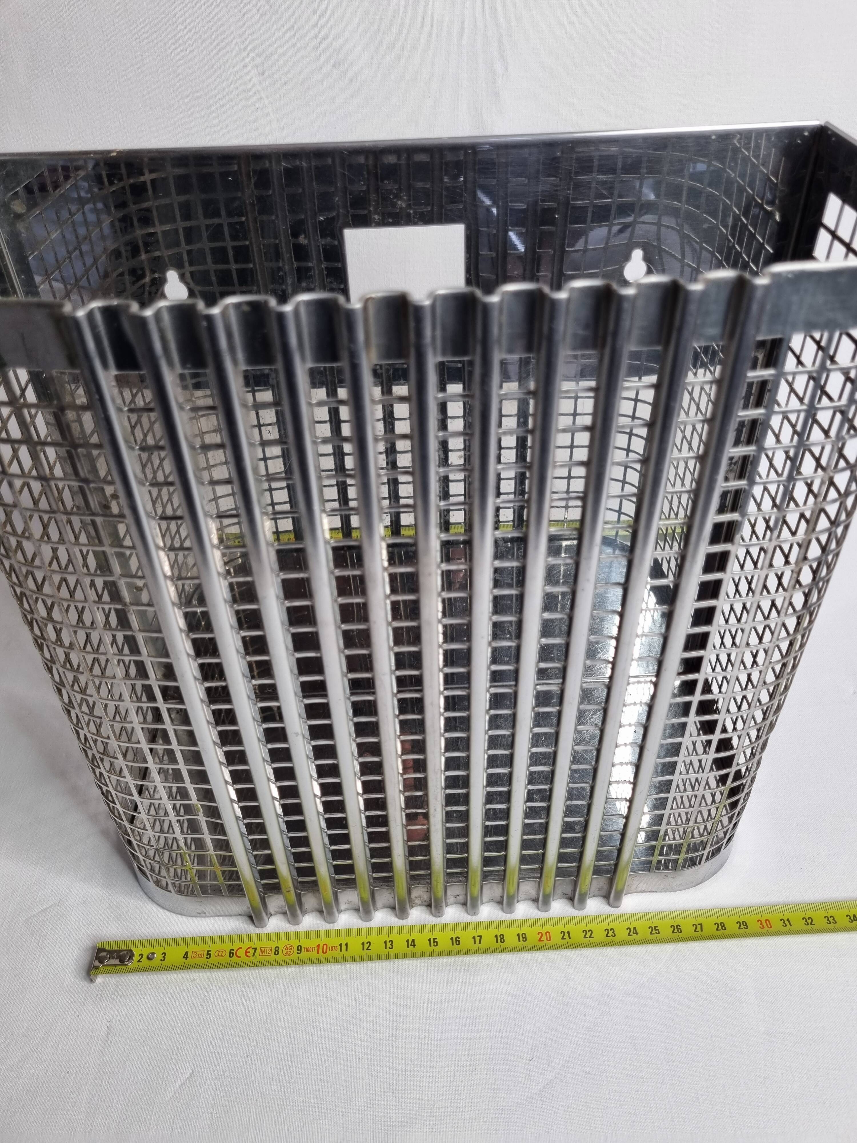 Chromed steel industrial wall paper basket, 60s