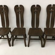 Set of 4 Belgian Brutalist Dining Chairs from De Puydt, 1970’s