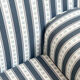 Armchair, striped fabric with flowers, 80s/90s