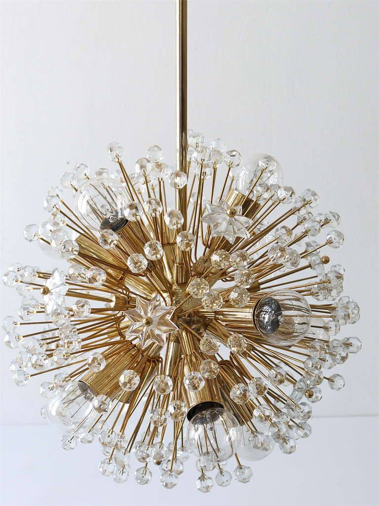 Emil Stejnar Lustre Sputnik Dandelion Gold Mid-Century, 1970s