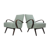 Pair of Ton/Thonet Beech Armchairs, Czechoslovakia