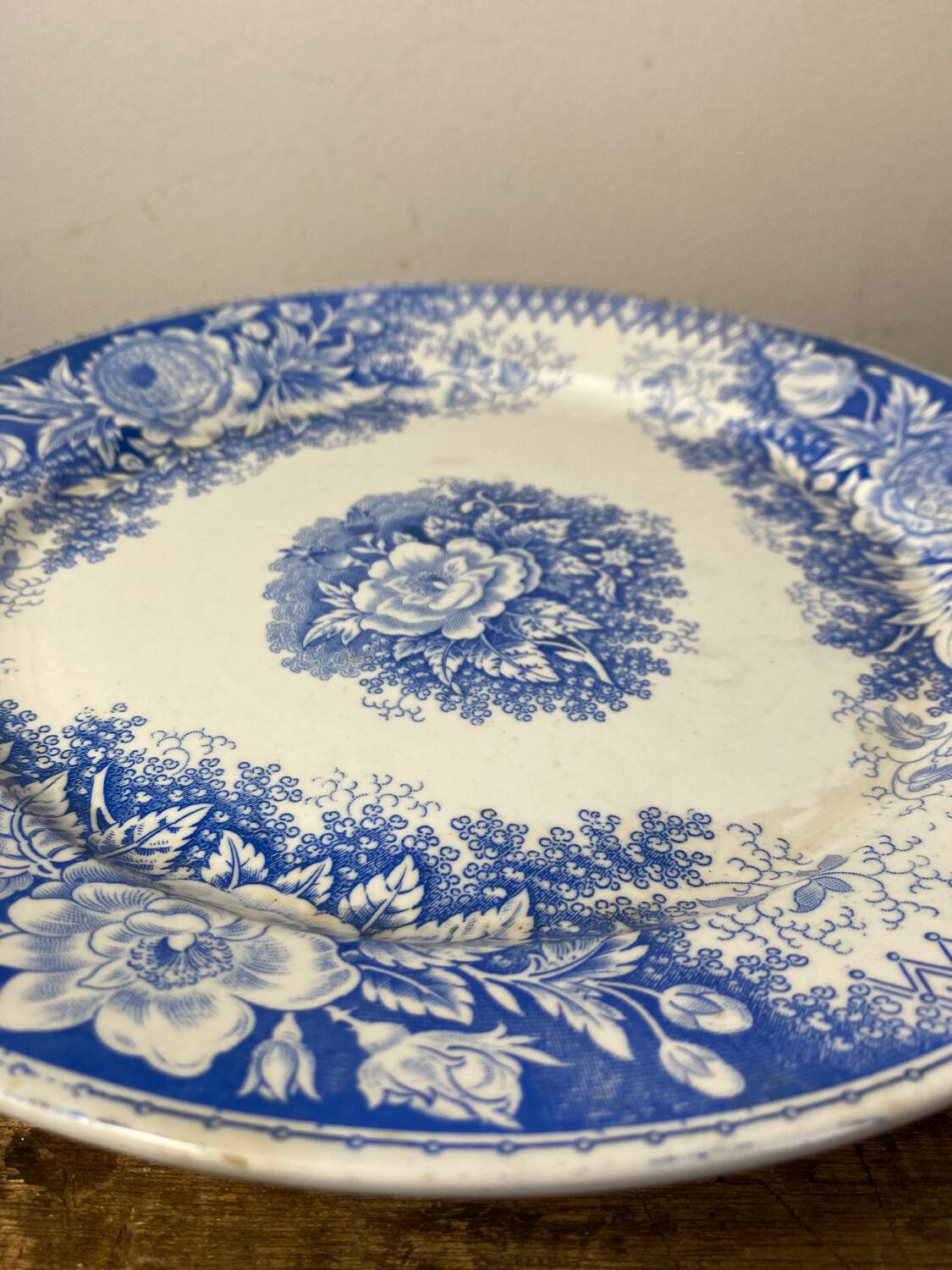 Old Sarreguemines earthenware dish