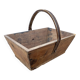 Authentic wooden crate basket with metal handle, old 1950s