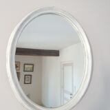 Oval mirror patinated gustavian gray