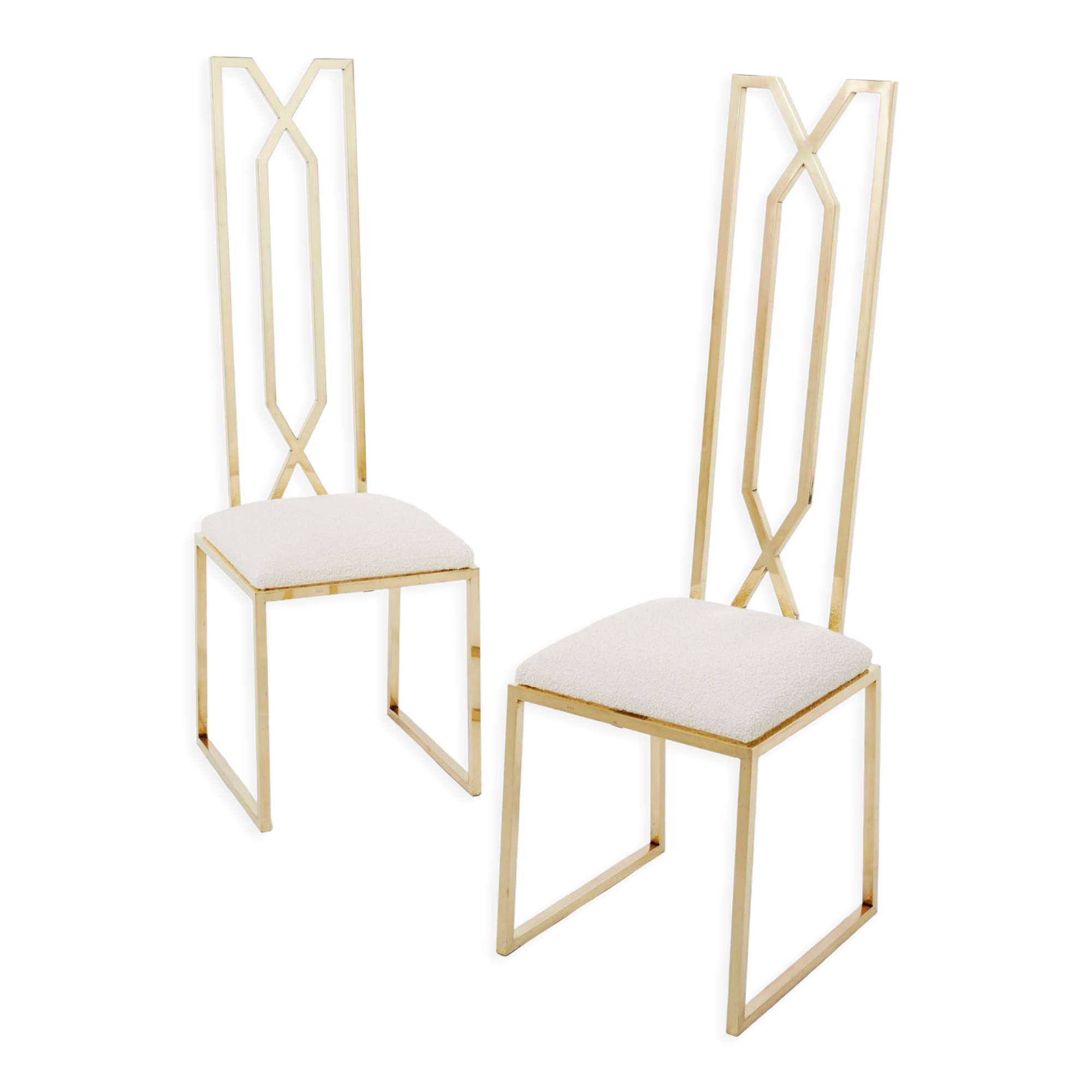 Pair of brass chairs Alain Delon for Jean Charles 1970