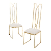 Pair of brass chairs Alain Delon for Jean Charles 1970