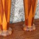 Pair of turned wooden vases – geometric design