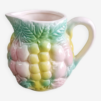 Milk jug, slip creamer, fruit decor