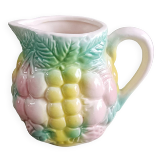 Milk jug, slip creamer, fruit decor