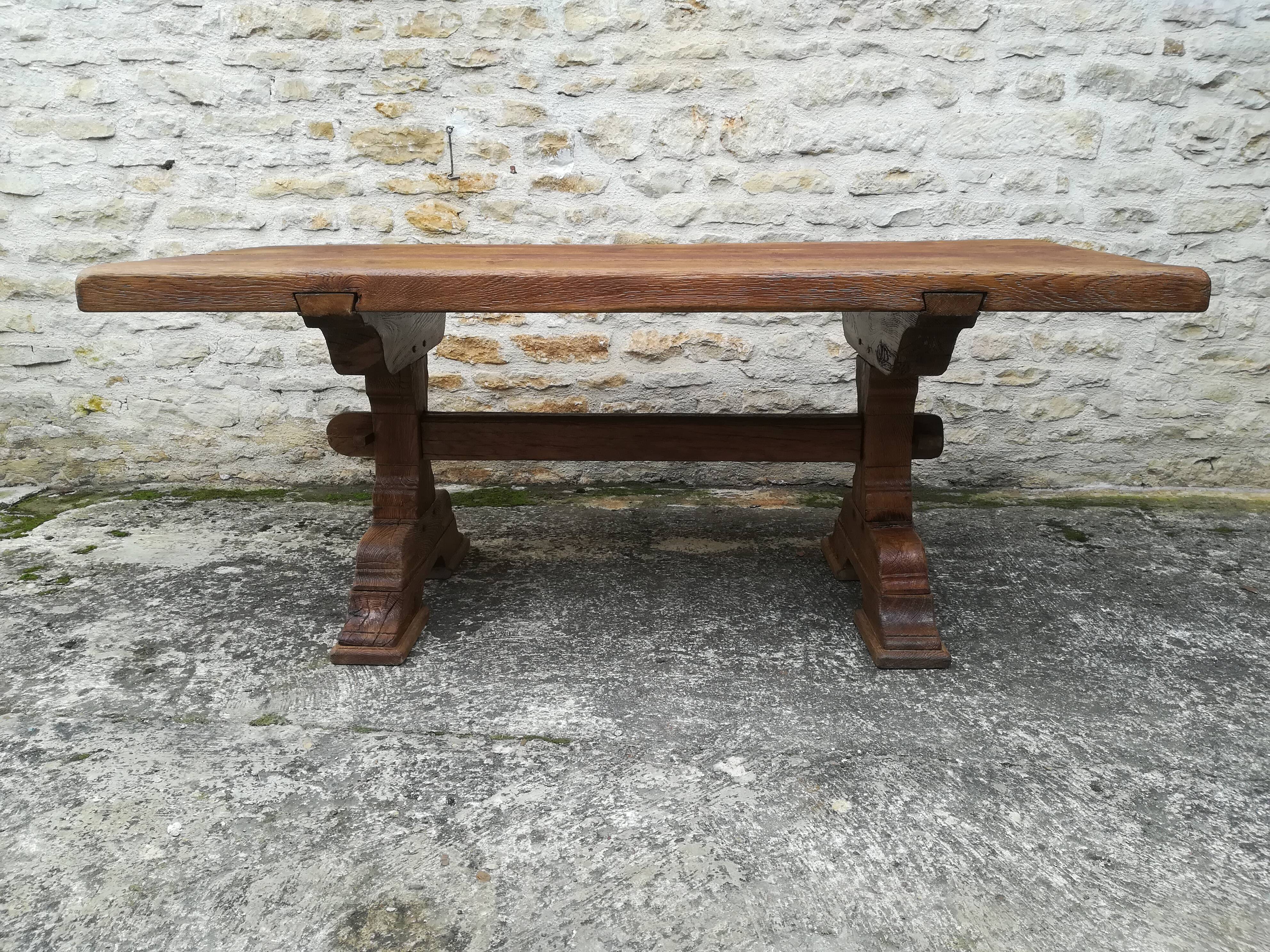 Solid oak farmhouse table