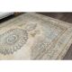1960s Vintage Persian Handmade Wool Cotton Beige Area Rug 290x385