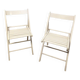 Paire de chaises pliantes blanches en bois