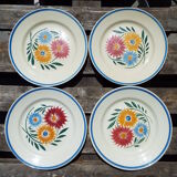 4 assiettes plates HBCM