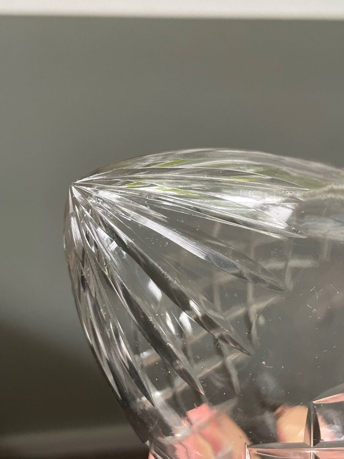 19th century cut crystal shell globe