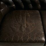 Chesterfield-style leather sofa set, set of 3