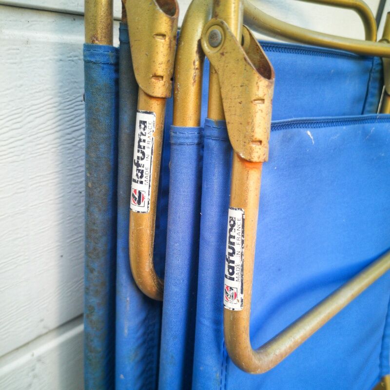 Pair of folding armchairs from plage lafuma