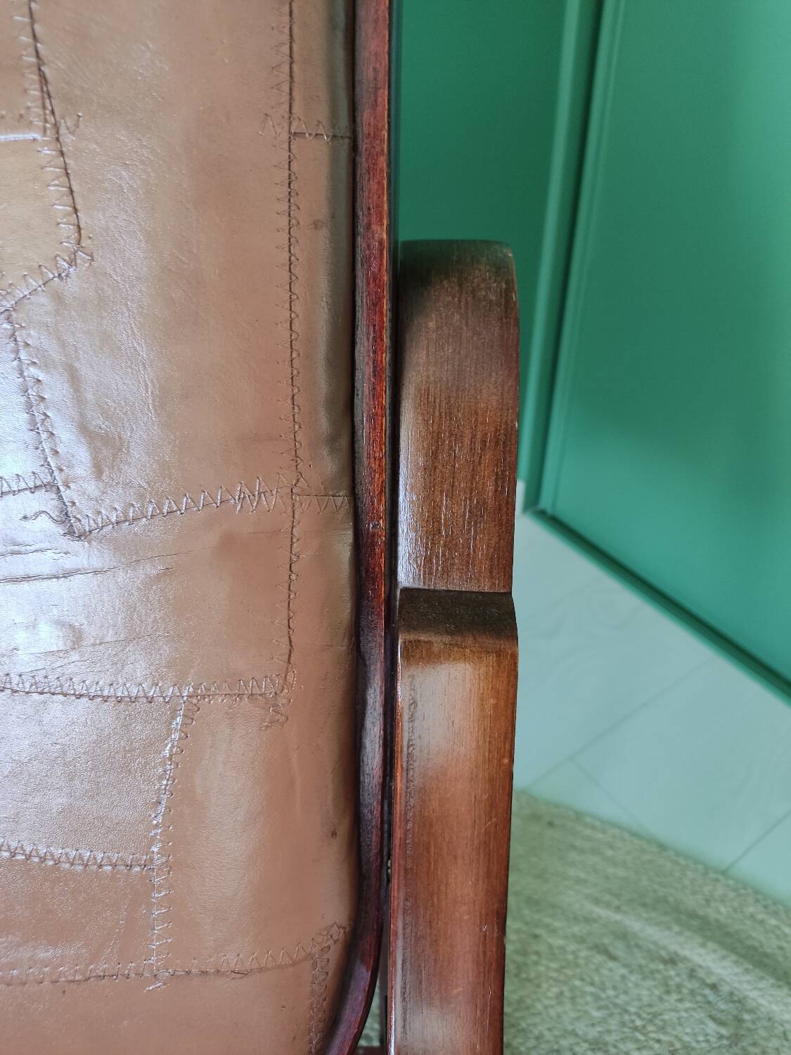 Rocking-chair bois et cuir