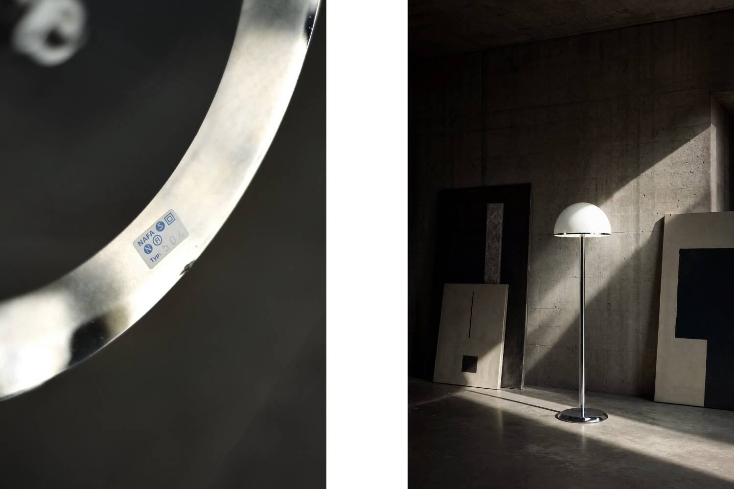 Vintage Swedish Chrome & White Acrylic Floor Lamp from Nybro Armaturfabrik