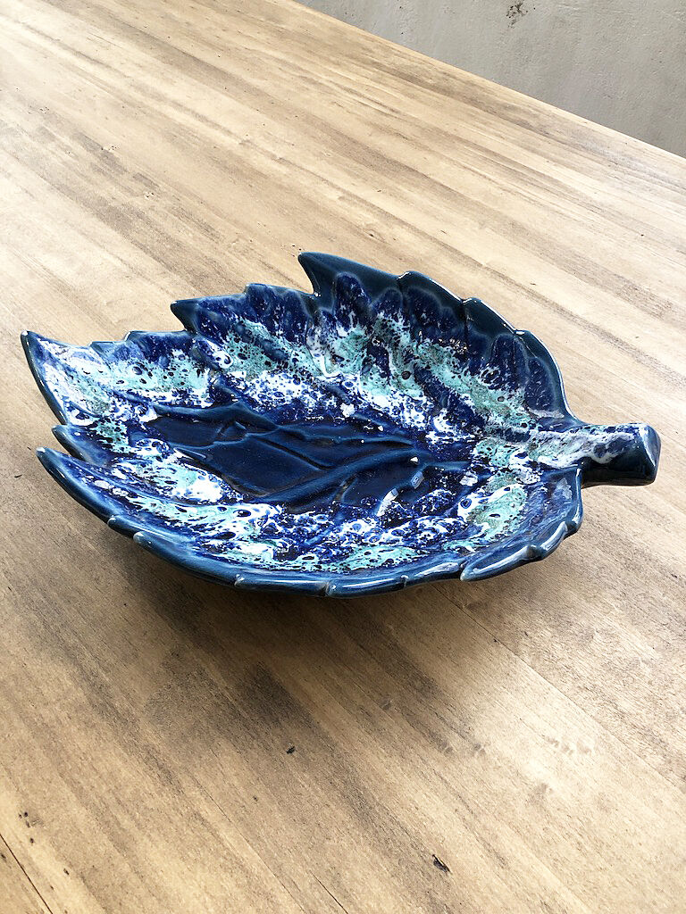 Vallauris blue ceramic sheet dish