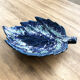 Plat feuille céramique bleue Vallauris
