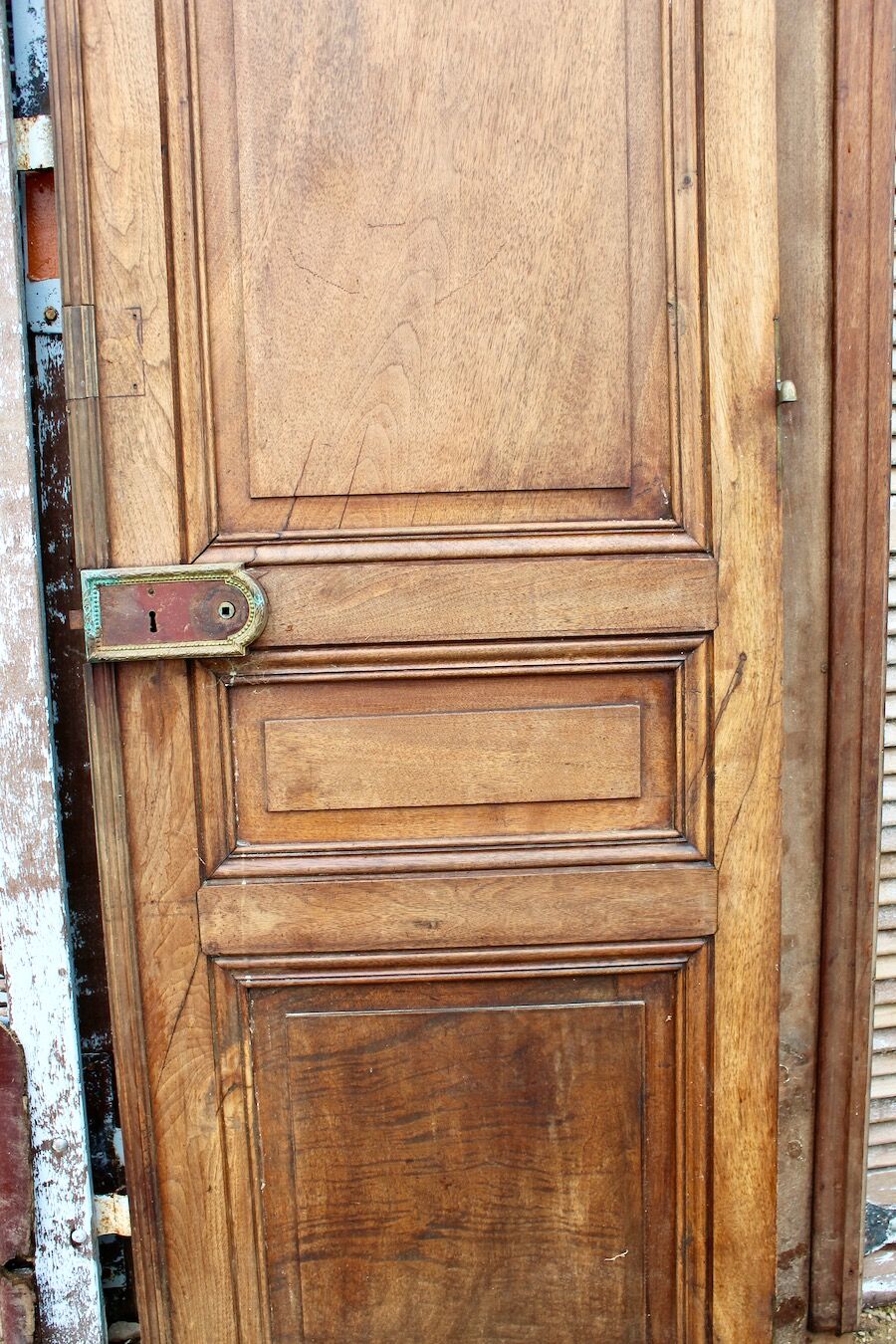 Woodwork Double Walnut Doors with Frame, Double Side XIXth
