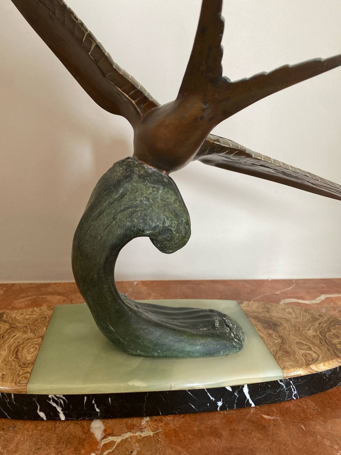 Sculpture "The Seagull" by G. Franjou, 20th century.