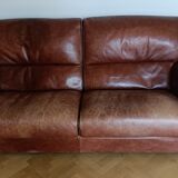 Sofa 2 armchairs vintage leather