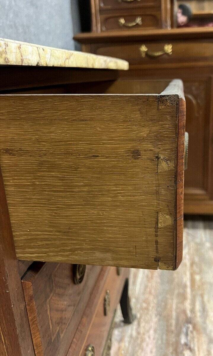 Louis XV style ladies' chest of drawers in marquetry circa 1850