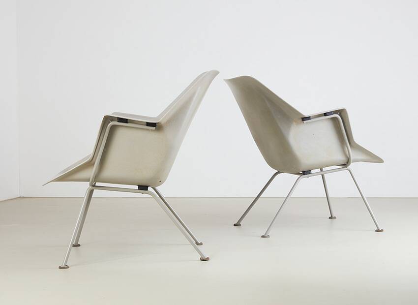 Rare Pair of Early 416 Chairs by Wim Rietveld & Andere Cordemeyer for Gispen 1957