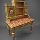 Antique Norwegian secretary desk | Restored gold & green fruit decoupage
